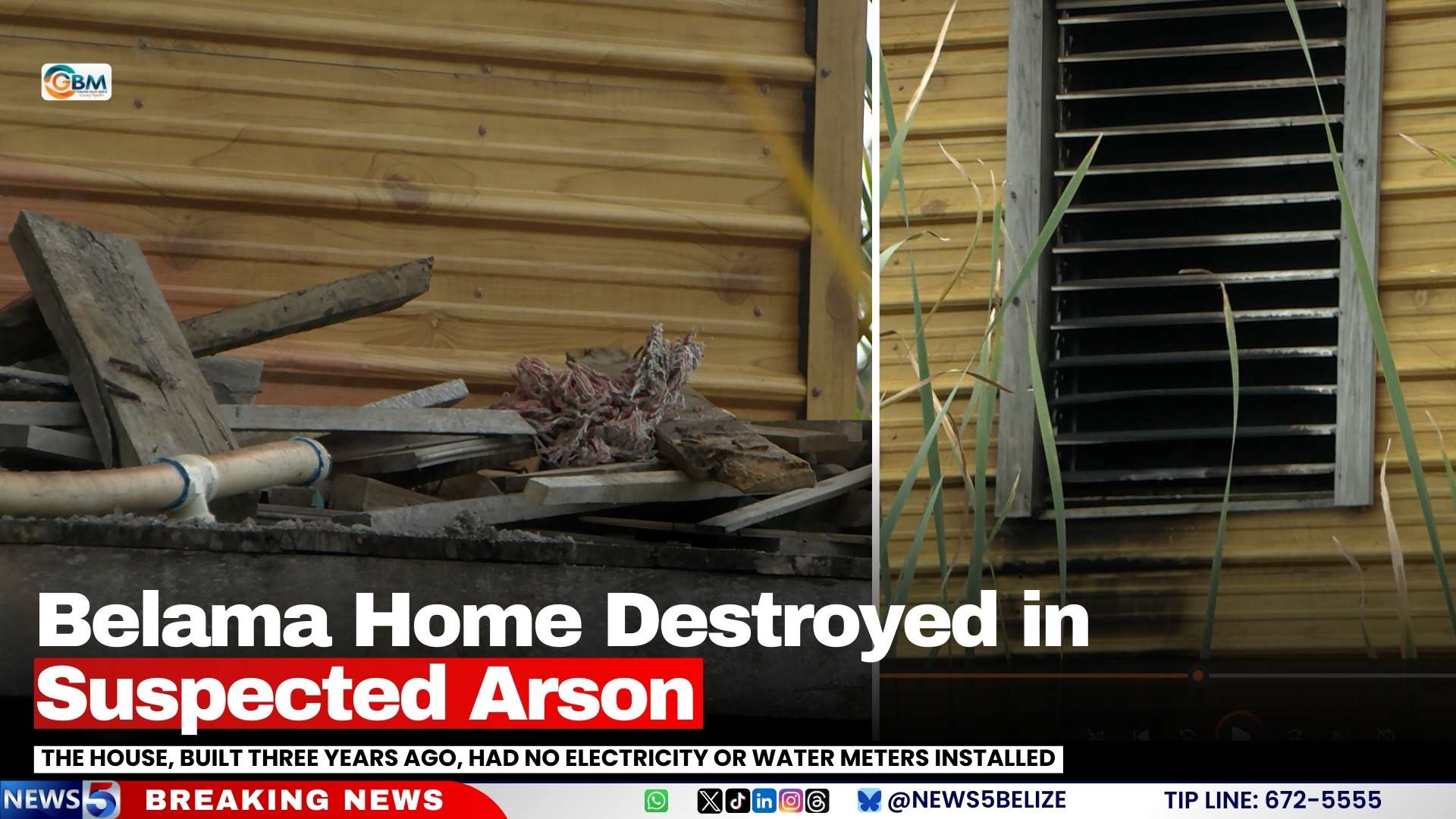 Belama Home Destroyed in Suspected Arson