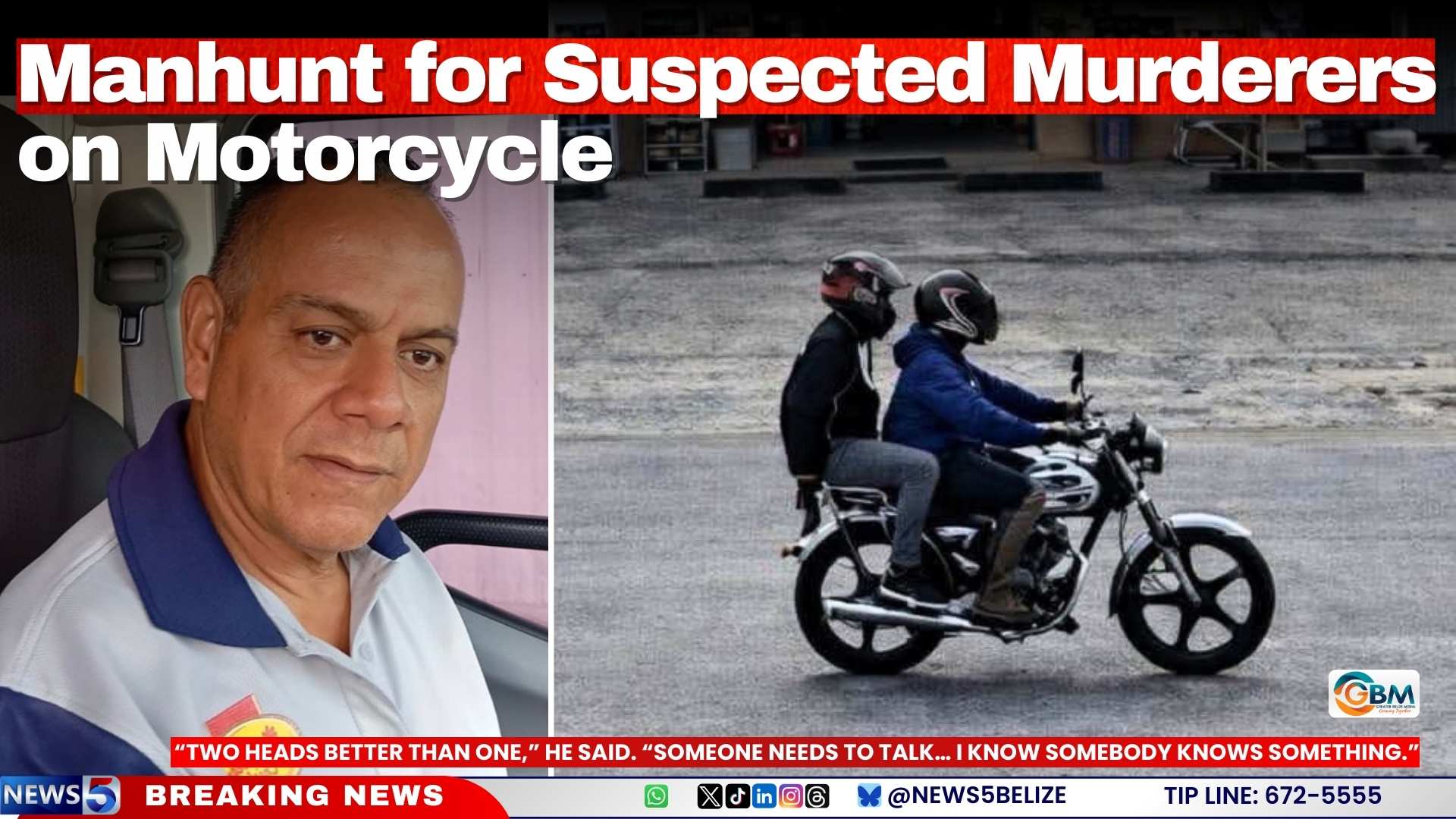 Manhunt for Suspected Murderers on Motorcycle