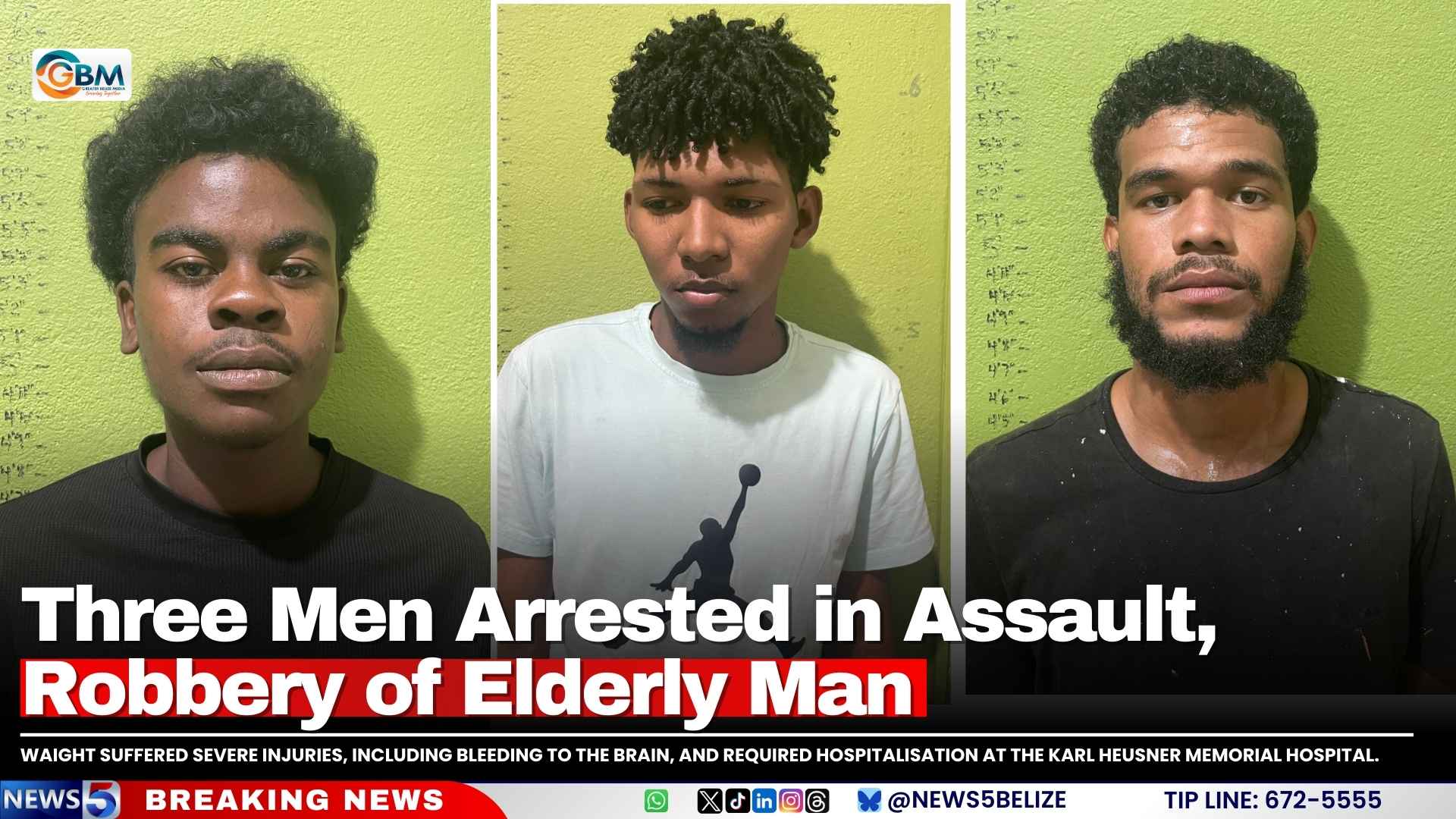 Three Men Arrested in Assault, Robbery of Elderly Man