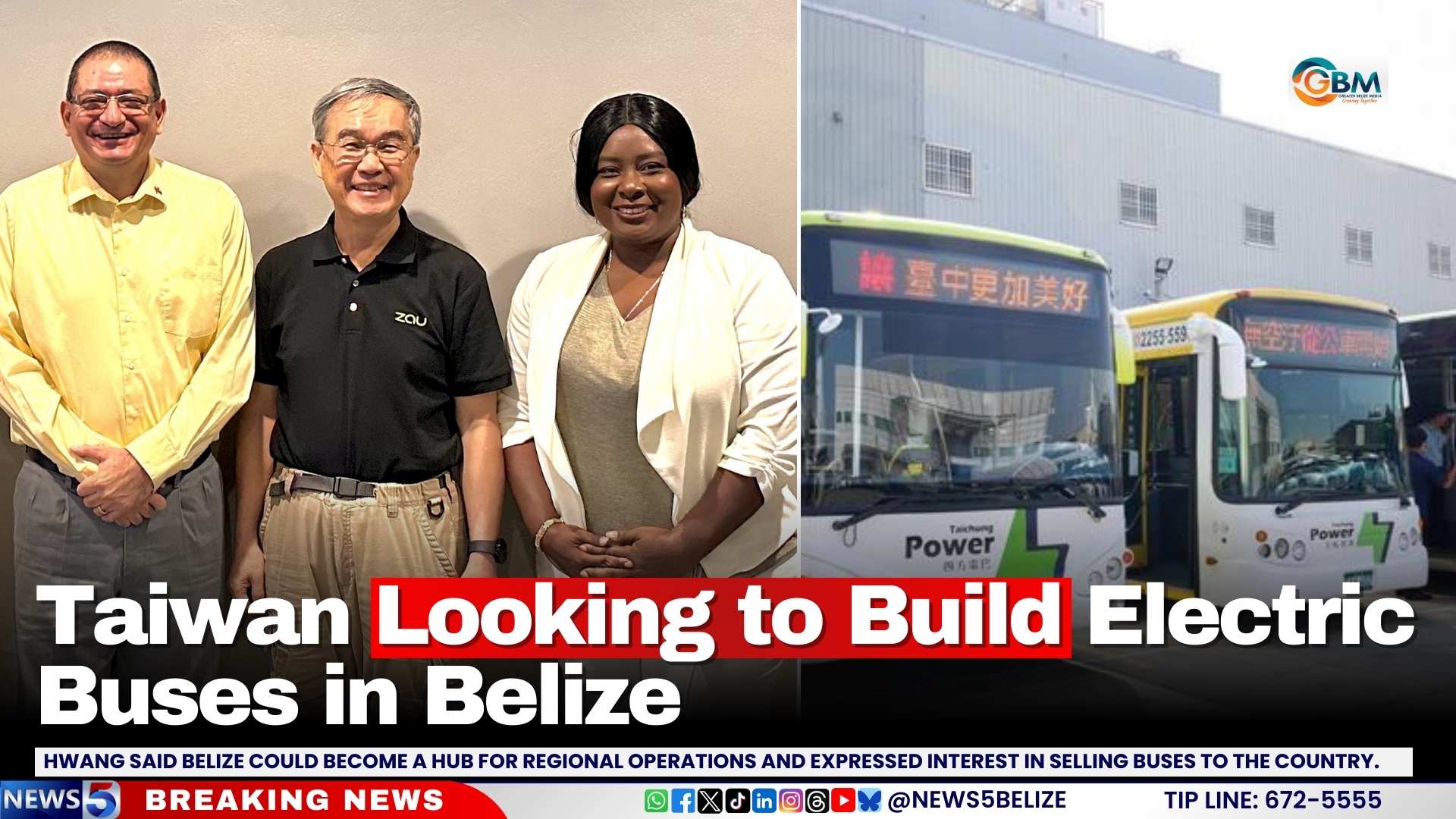 Taiwan Looking to Build Electric Buses in Belize