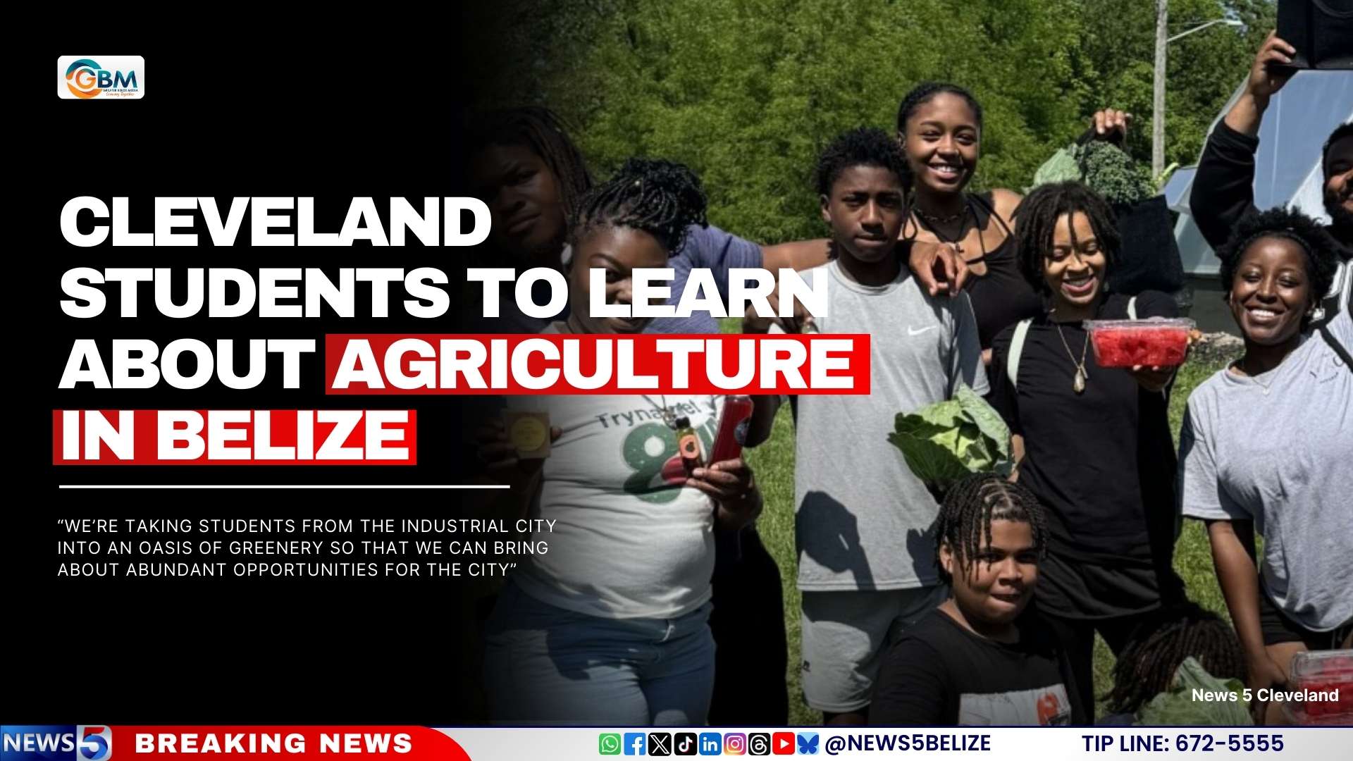 Cleveland Students To Learn About Agriculture in Belize
