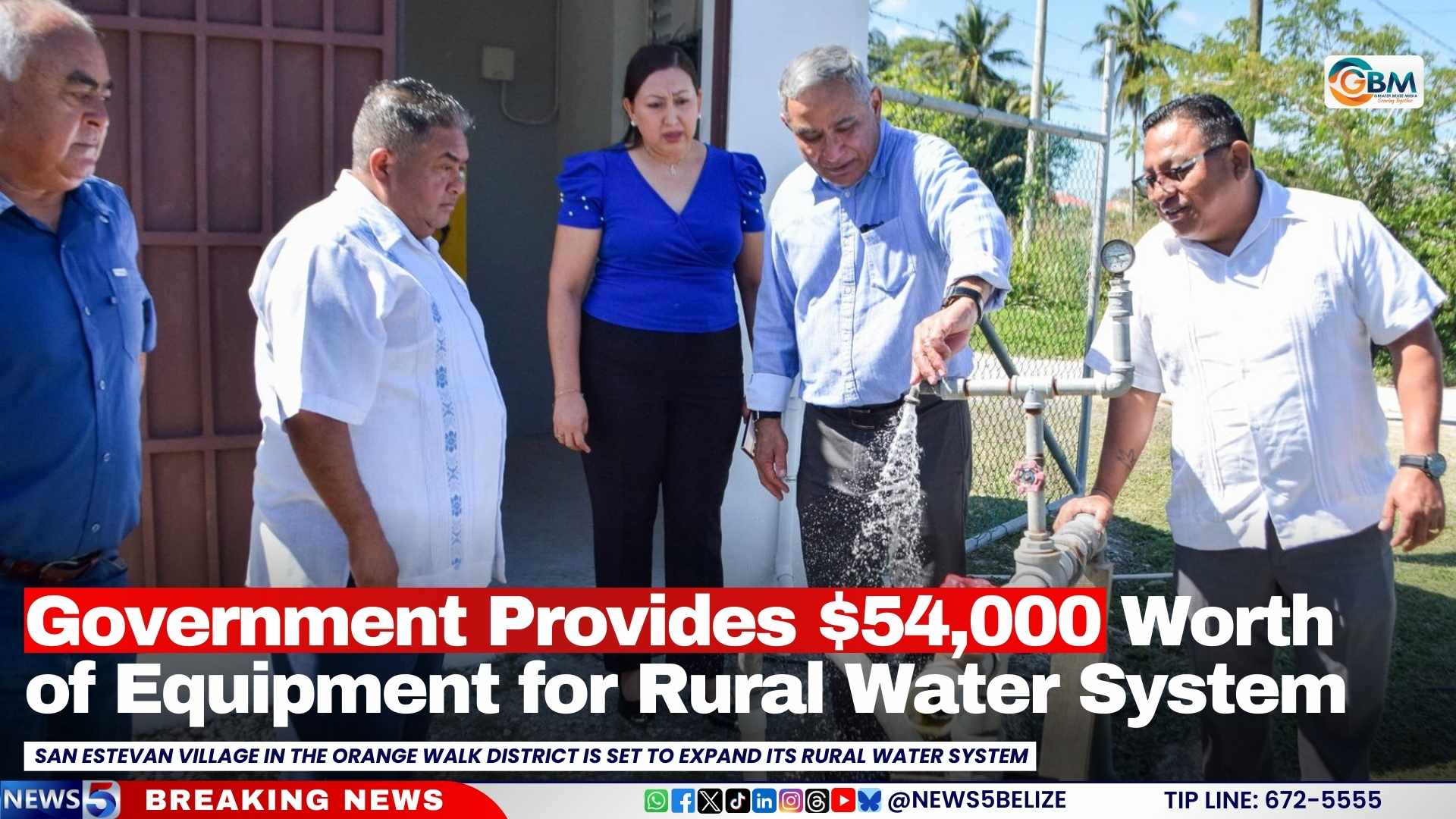Government Provides $54,000 Worth of Equipment for Rural Water System