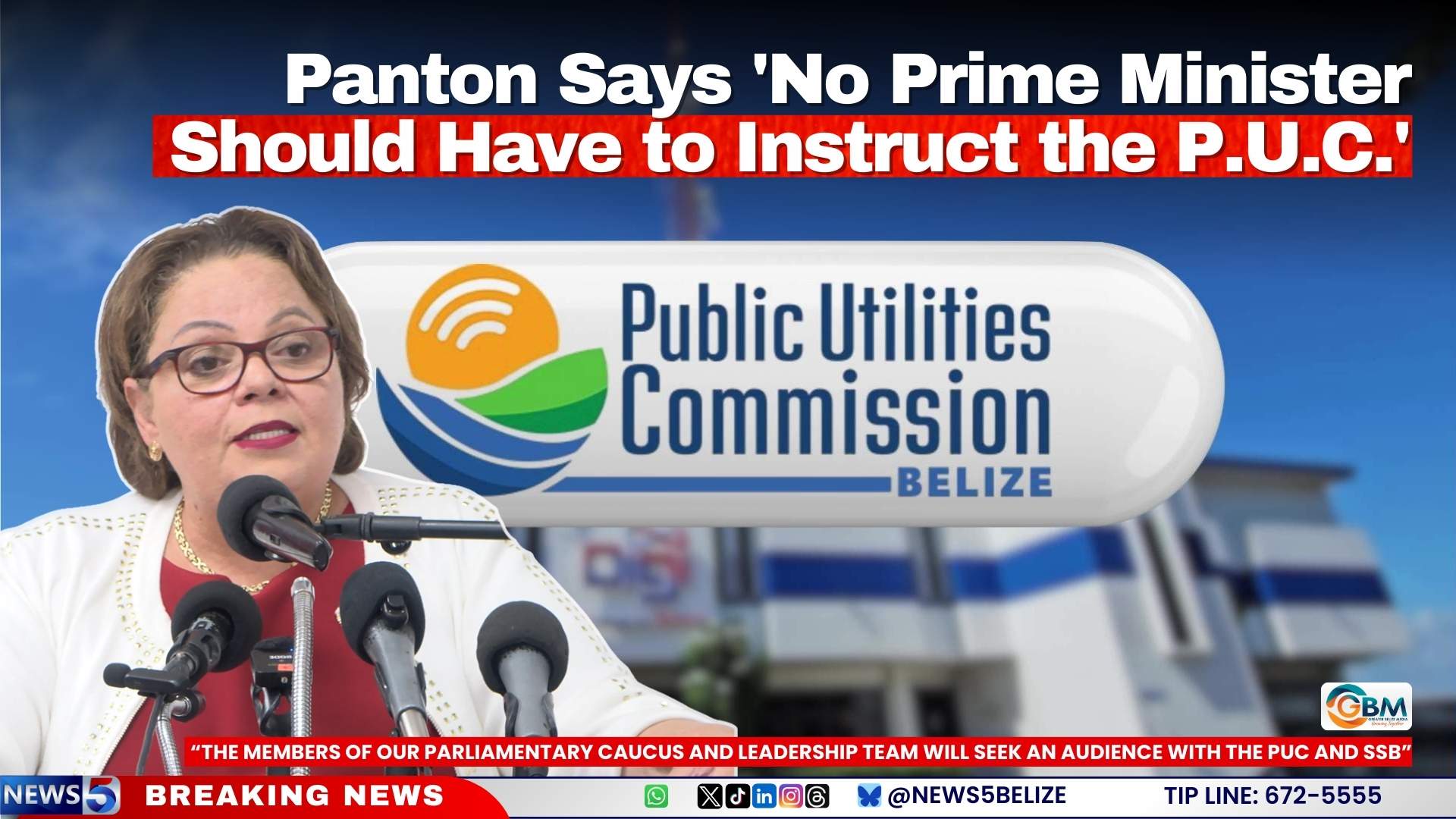Panton Says 'No Prime Minister Should Have to Instruct the P.U.C.'