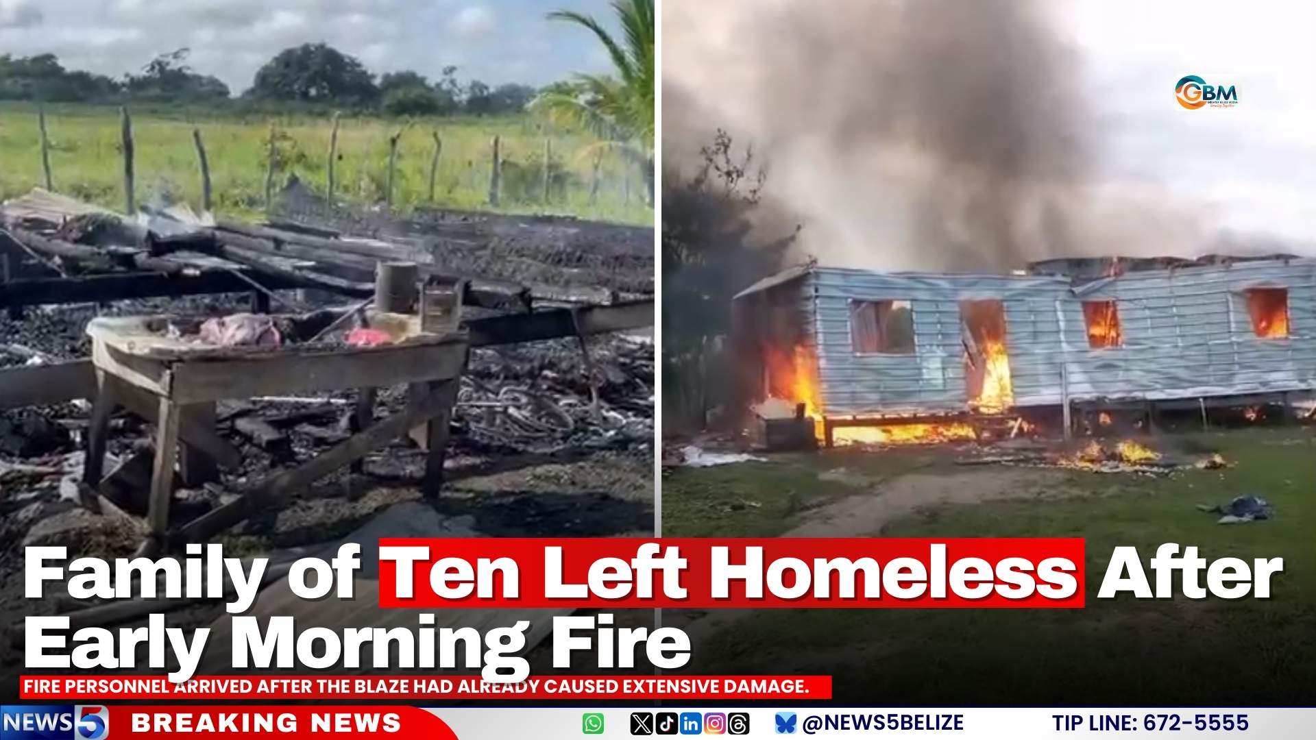 Family of Ten Left Homeless After Early Morning Fire