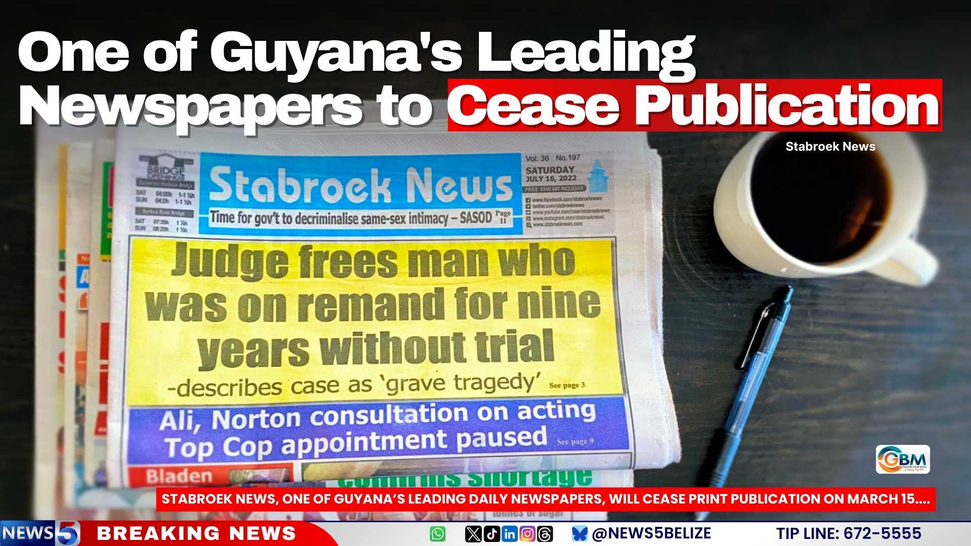 One of Guyana's Leading Newspapers to Cease Publication