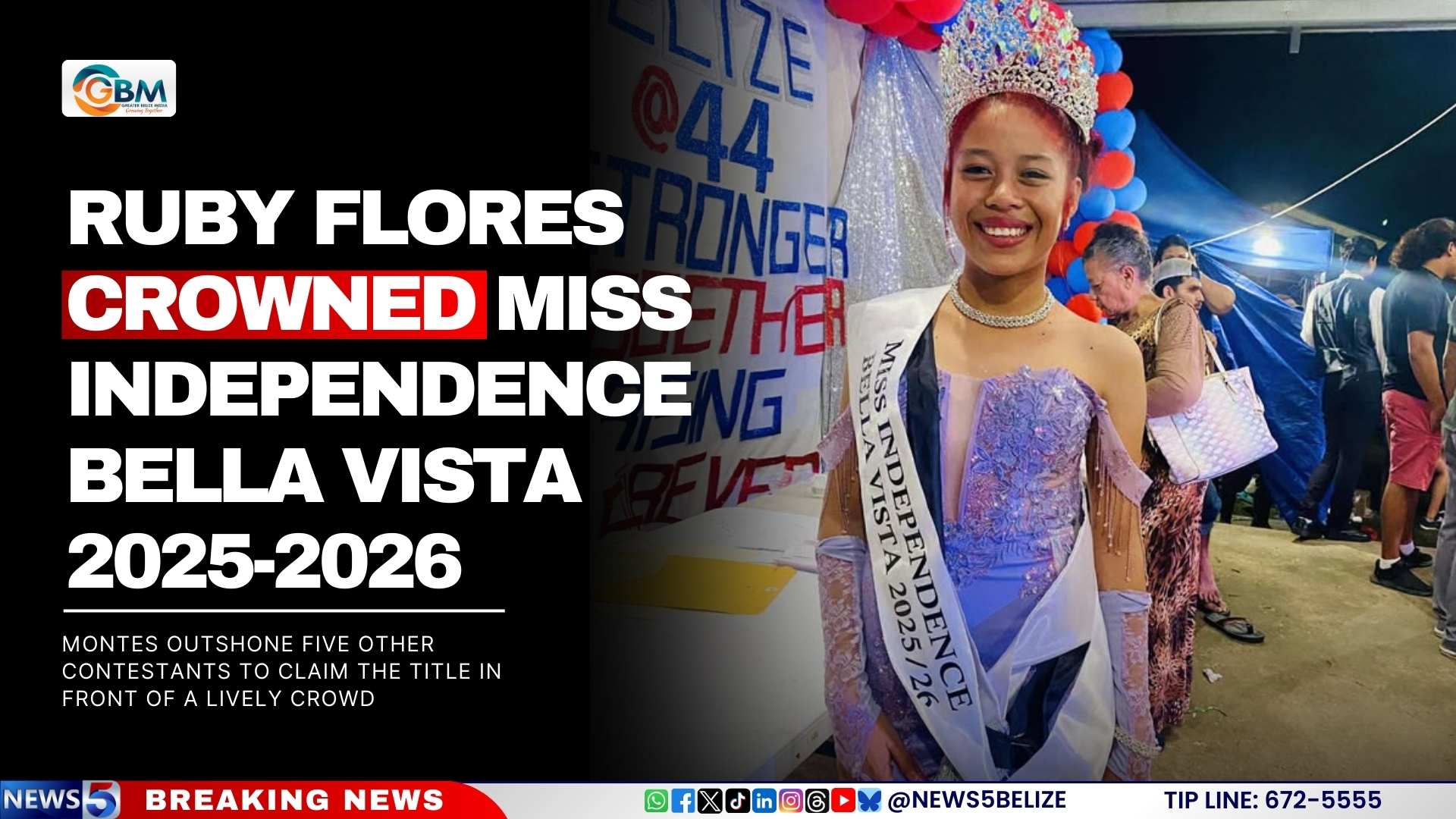Ruby Flores Crowned Miss Independence Bella Vista 2025-2026