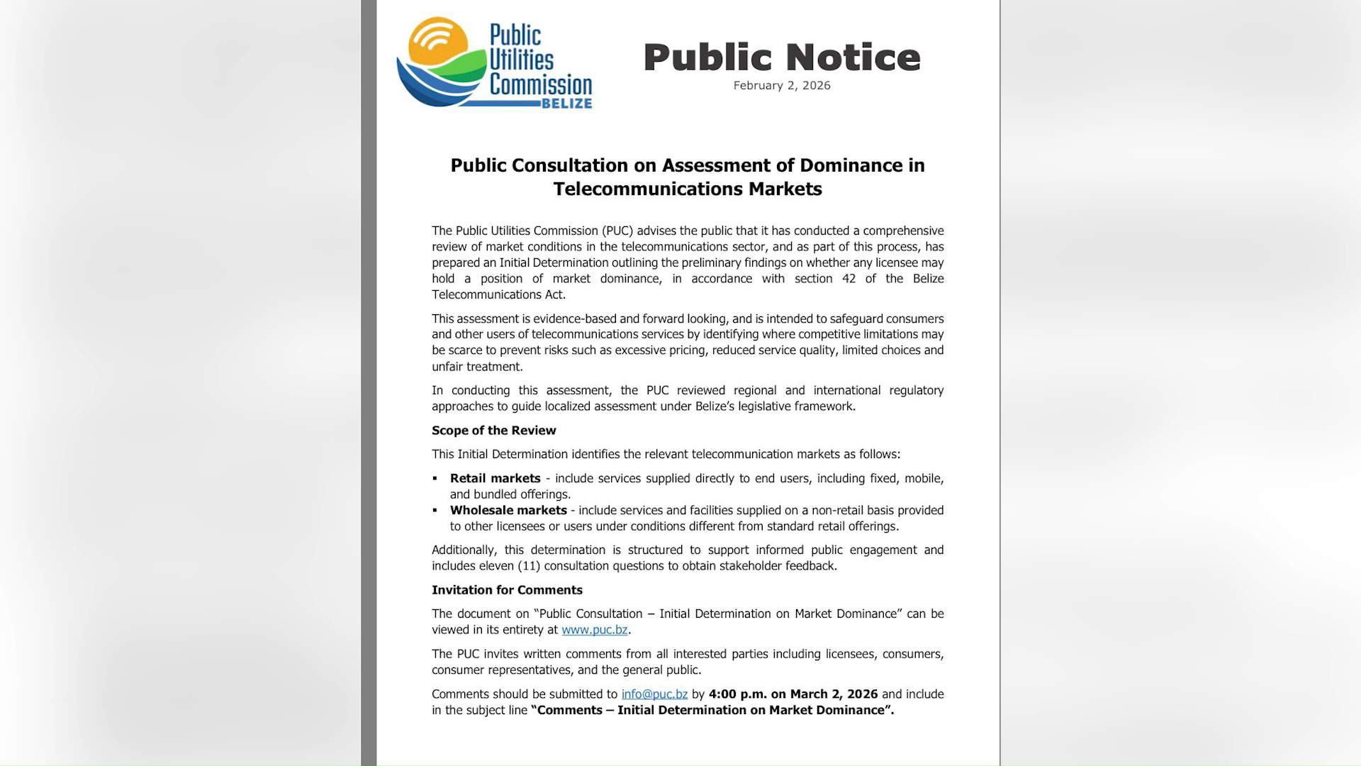 PUC Confirms BTL Dominance, Separates Study from Merger Decision